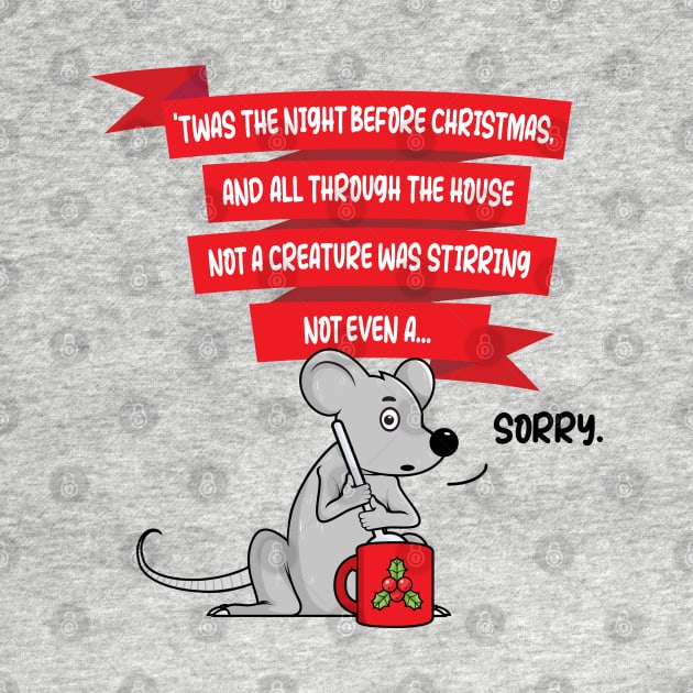 Stirring Christmas Mouse Funny (on light colors) by Messy Nessie